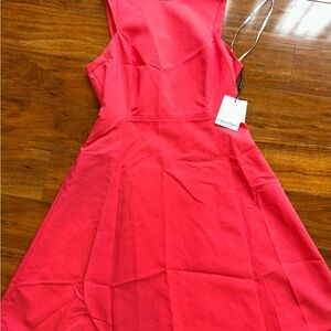 Calvin Klein Pink Pleated Midi Dress